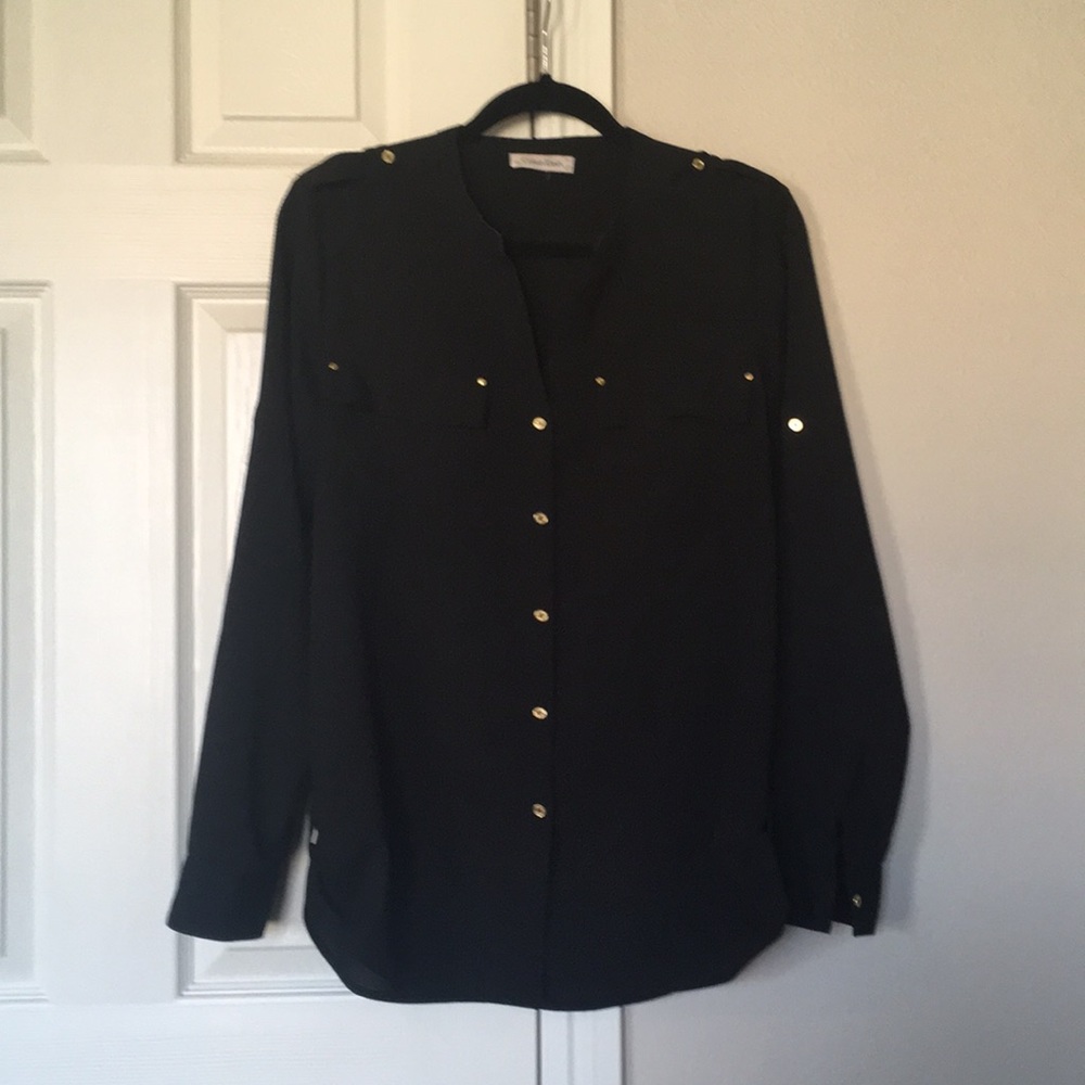 Black L Calvin Klein blouse. GUC